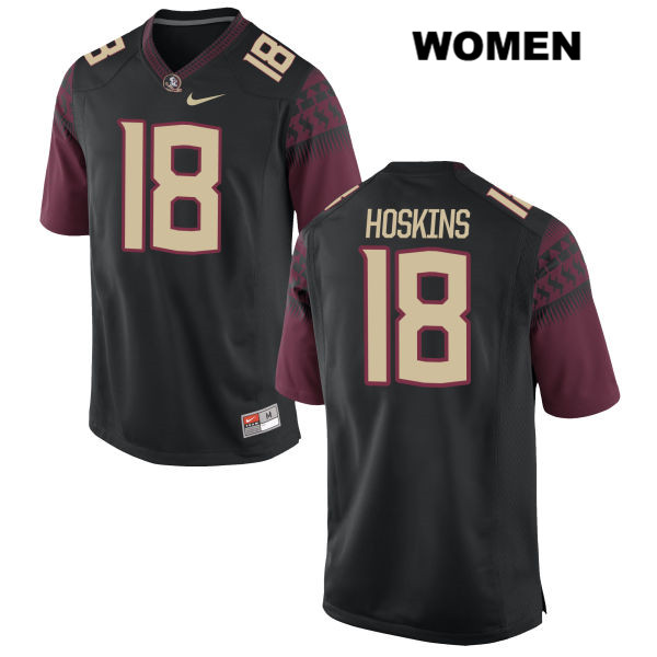 Women's NCAA Nike Florida State Seminoles #18 Ro'Derrick Hoskins College Black Stitched Authentic Football Jersey WUH7469KC